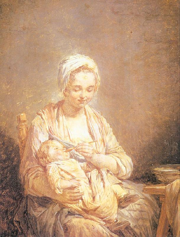 A Mother Feeding her Child, Lepicie, Nicolas Bernard